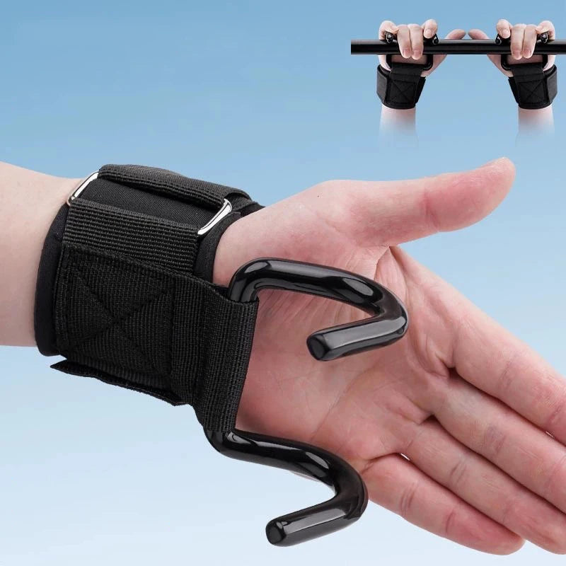 Weight Lifting Hook Grips with Padded Wrist Wraps for Deadlifts