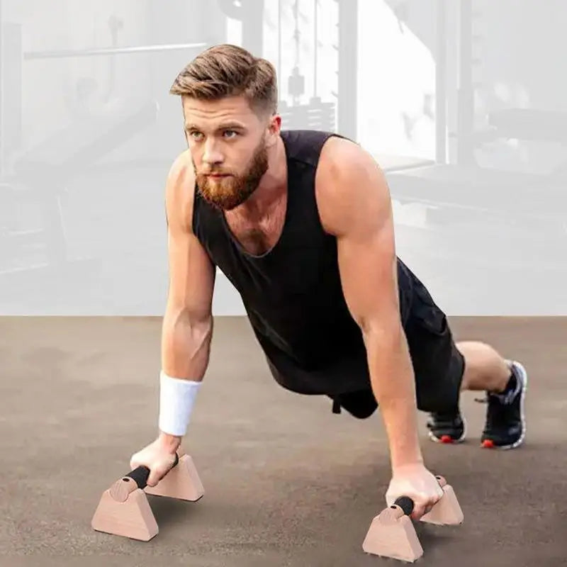 Solid Wood Parallettes Calisthenics Bars for Home Gym Workouts