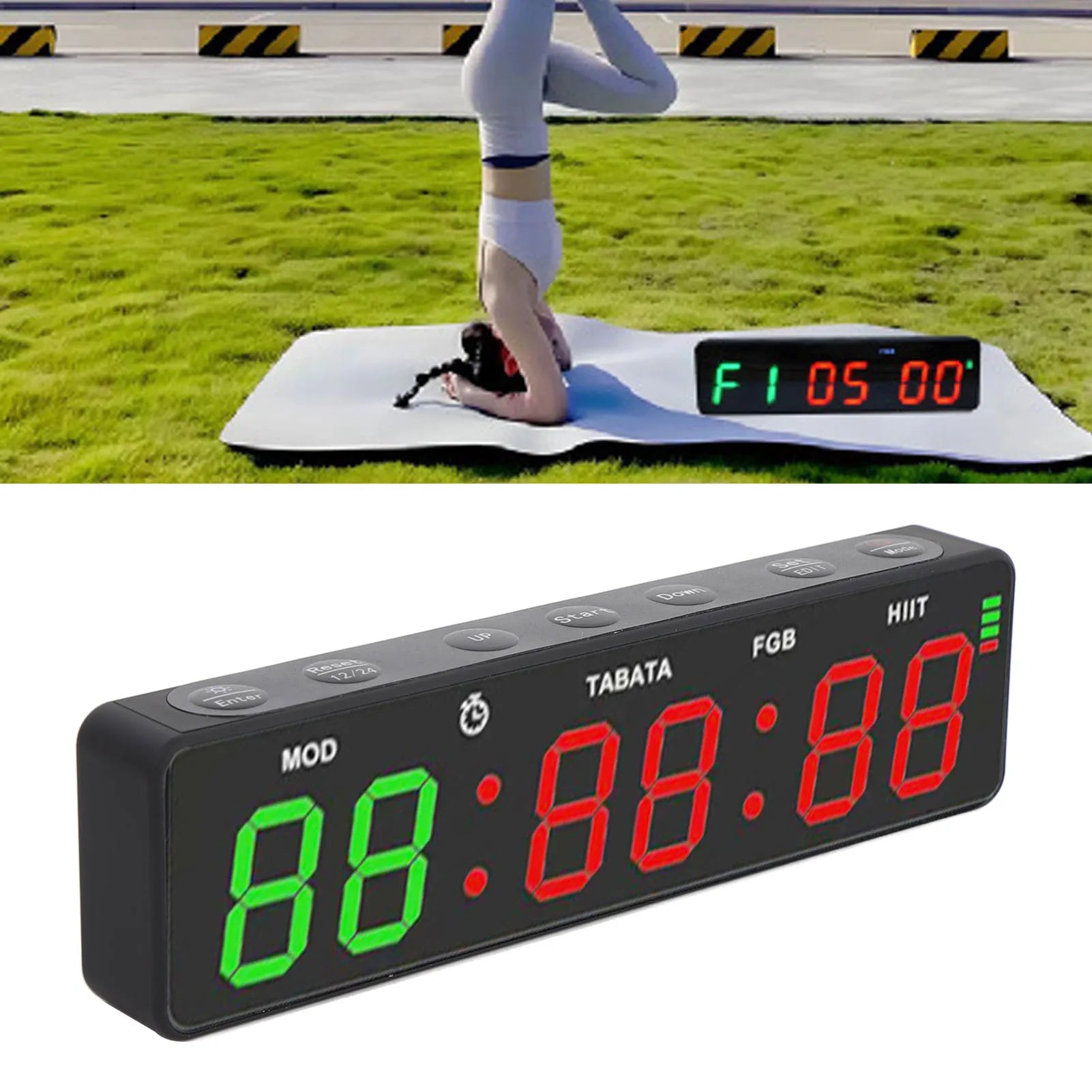 Portable Magnetic Gym Timer - Rechargeable HIIT Clock for Home Fitness