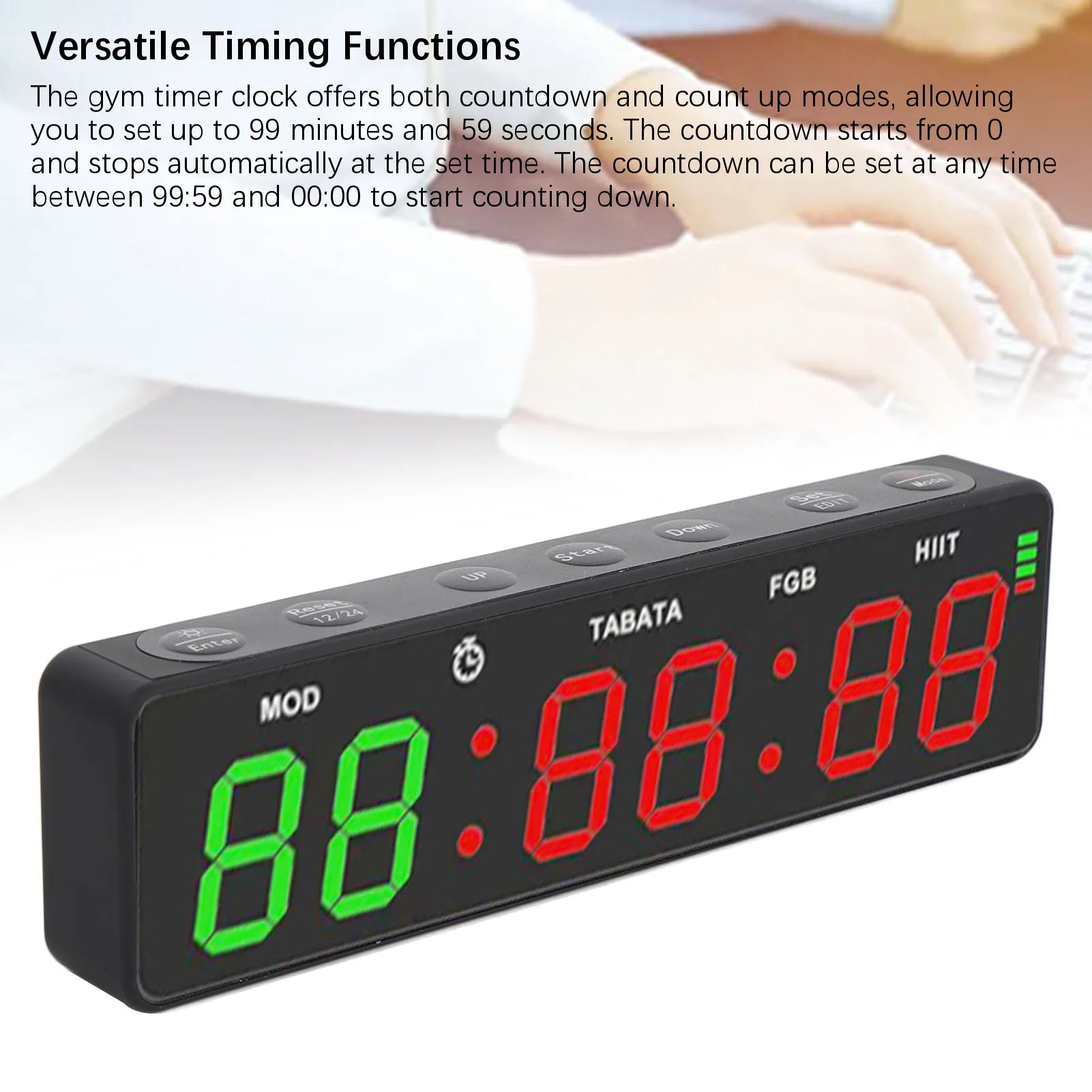 Portable Magnetic Gym Timer - Rechargeable HIIT Clock for Home Fitness