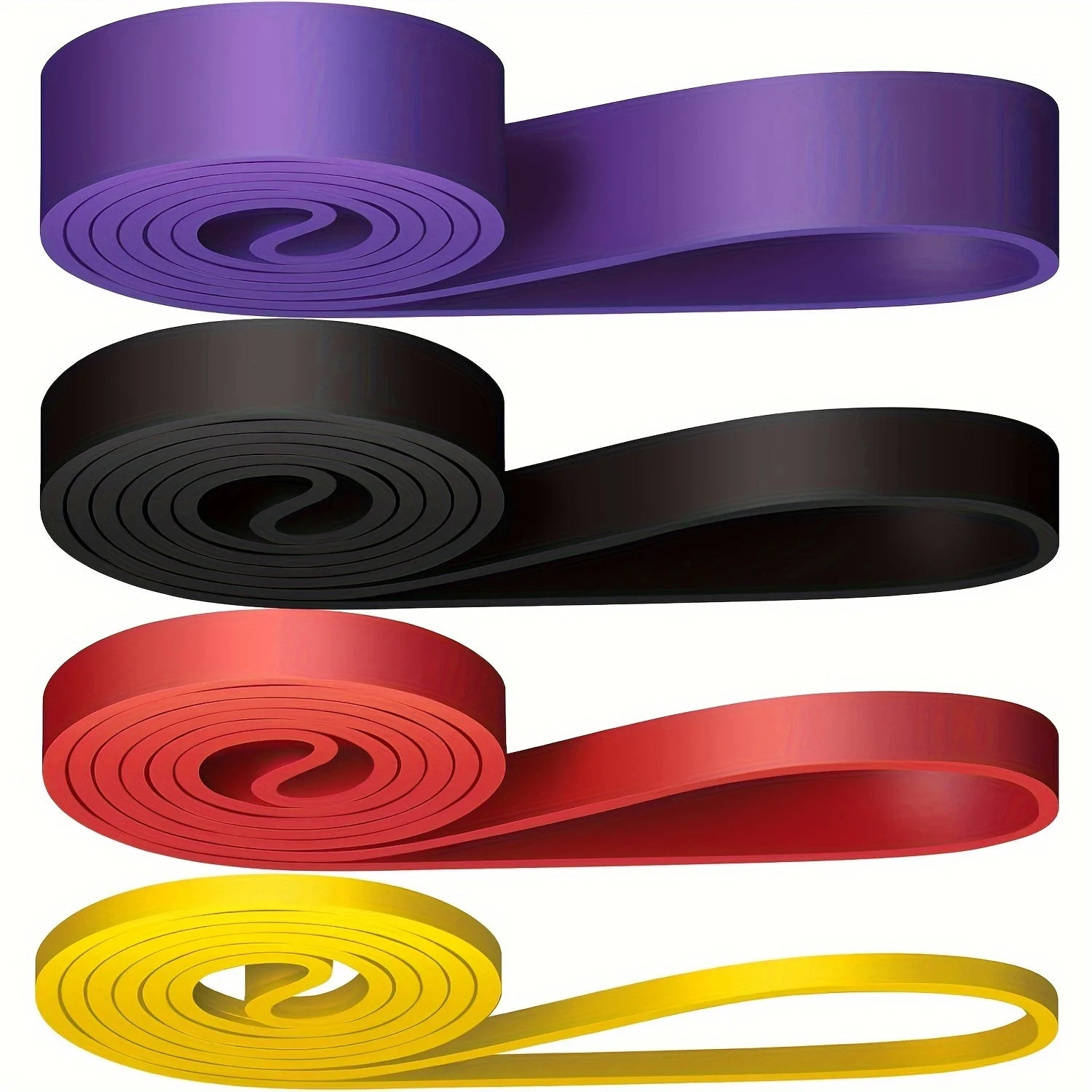 4-Piece Resistance Band Set - Latex Pull-Up Assist & Muscle Training