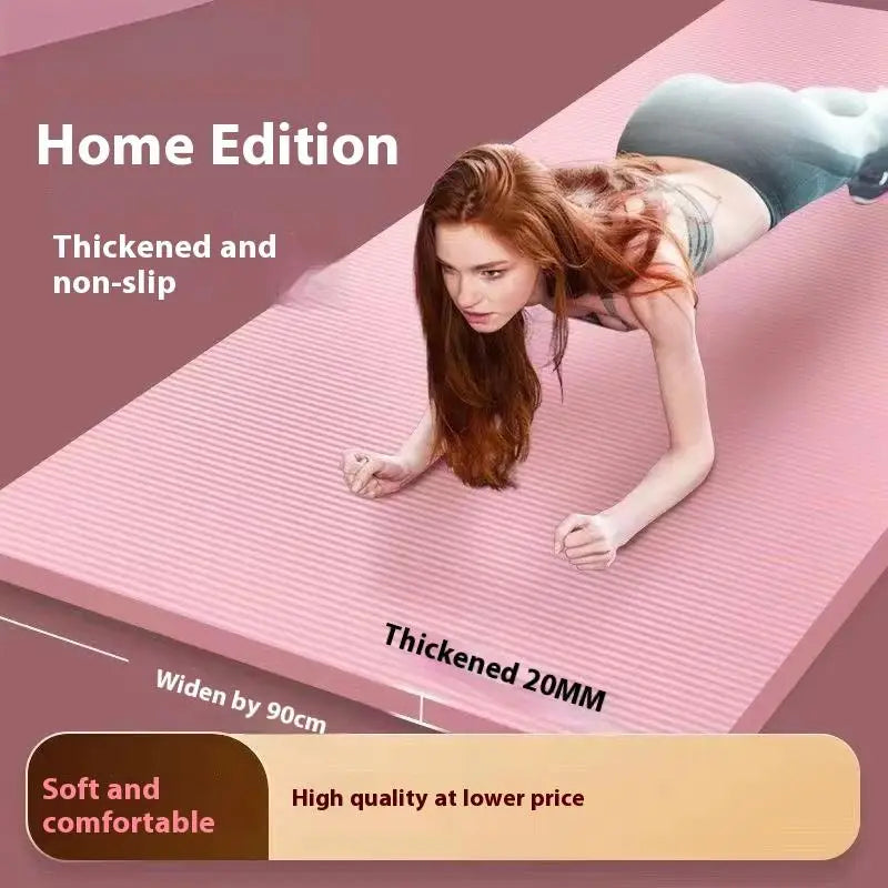 10mm Non-Slip Yoga Mat - Extra Thick NBR for Pilates & Home Fitness