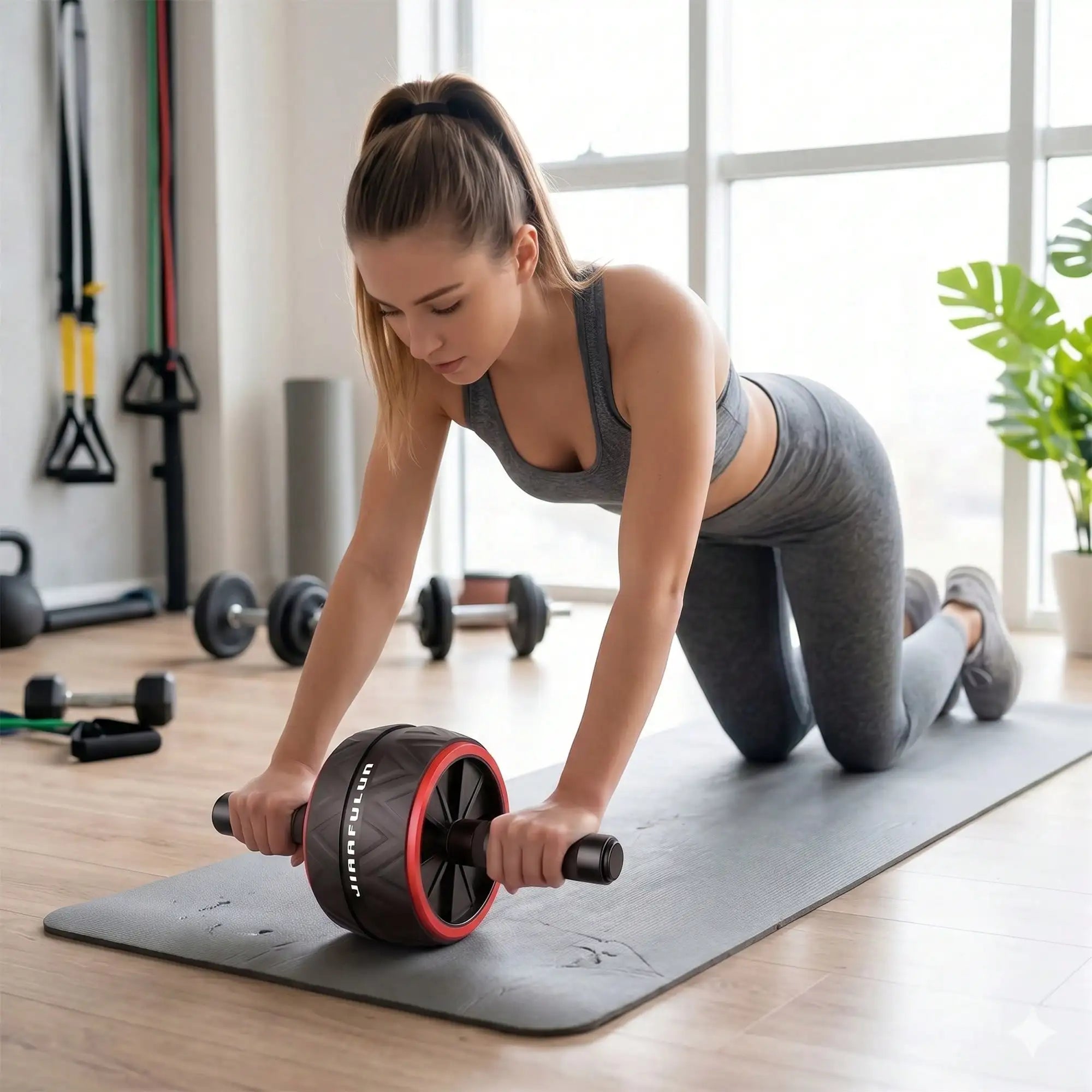Ab Roller Wheel Core Trainer for Home Fitness & Strength