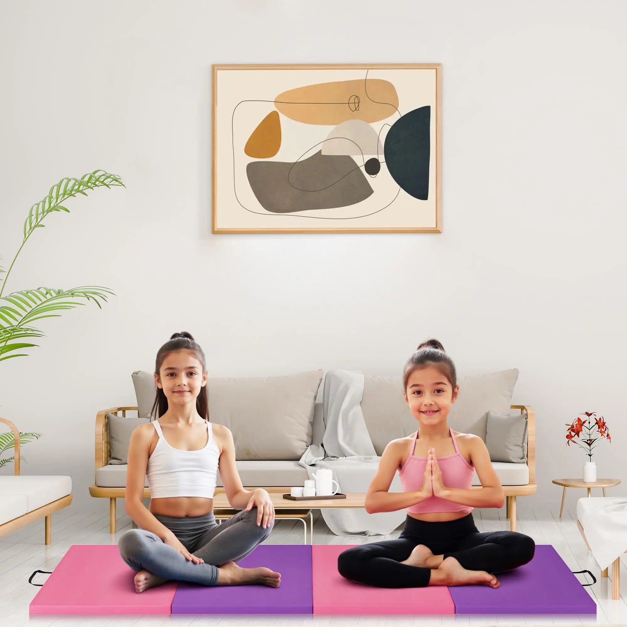 Folding Gymnastics Mat Thick EPE Foam Tumbling Pad for Home Gym