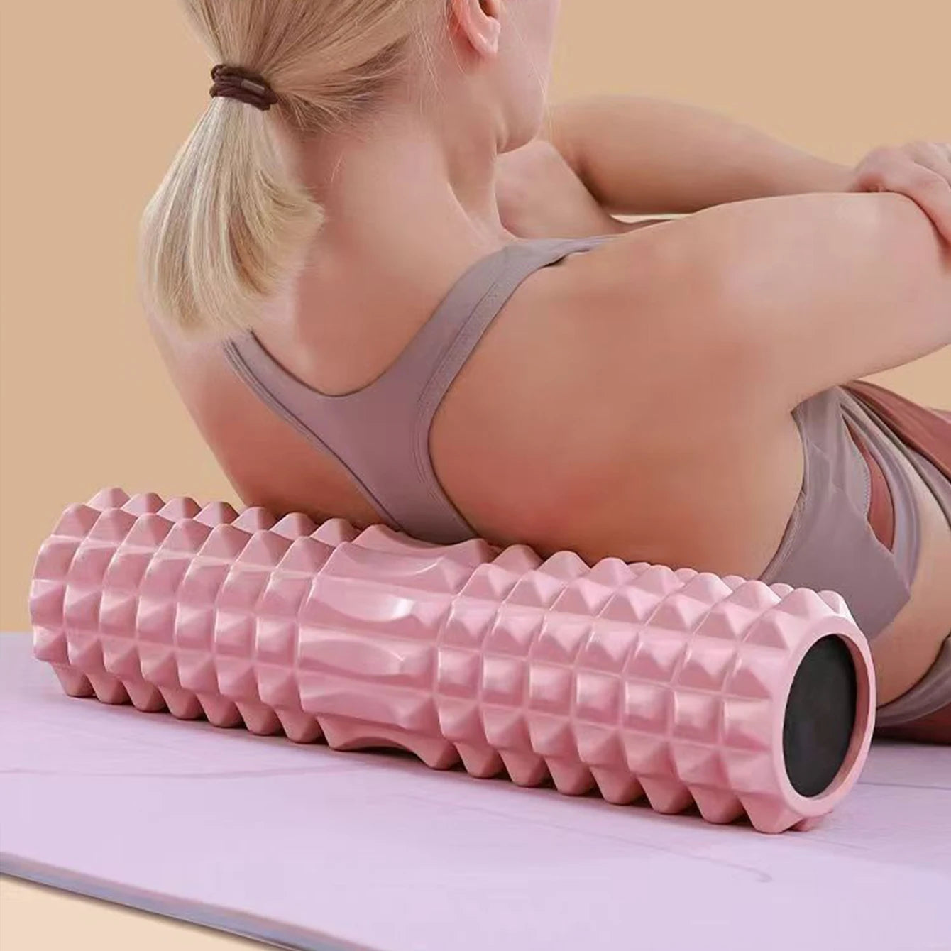 Crescent Solid Foam Yoga Roller for Pilates and Muscle Recovery