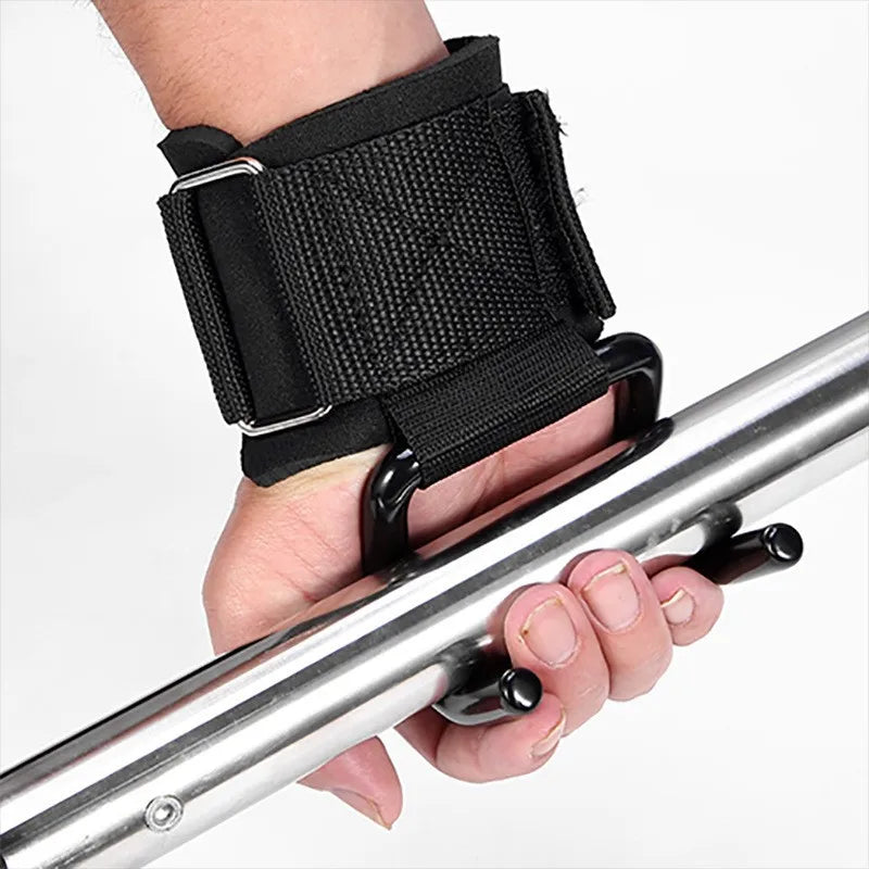 Weight Lifting Hook Grips with Padded Wrist Wraps for Deadlifts