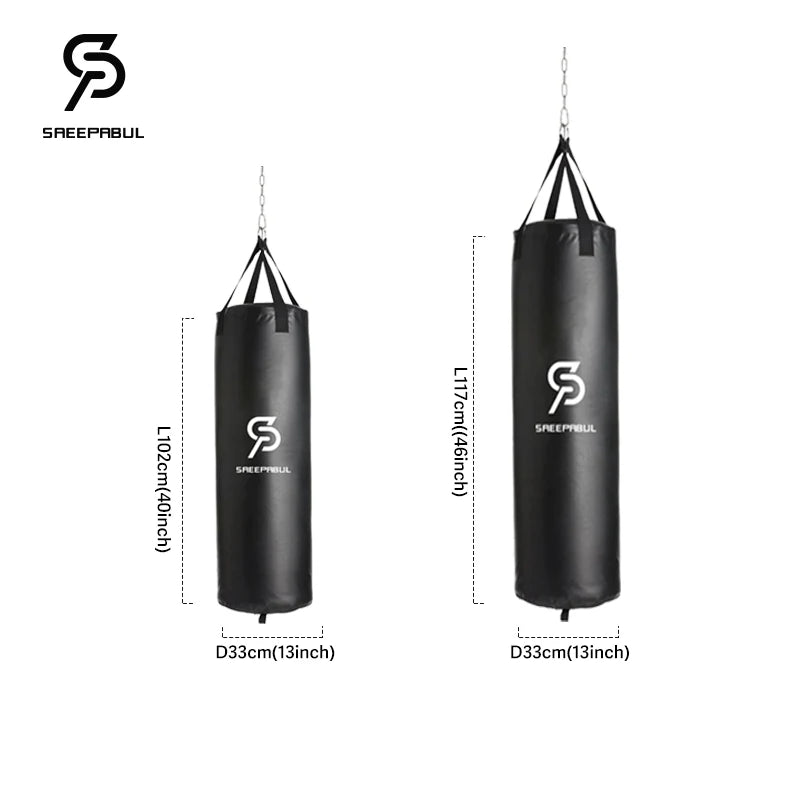 Heavy Punching Bag Synthetic Leather MMA Boxing Home Gym