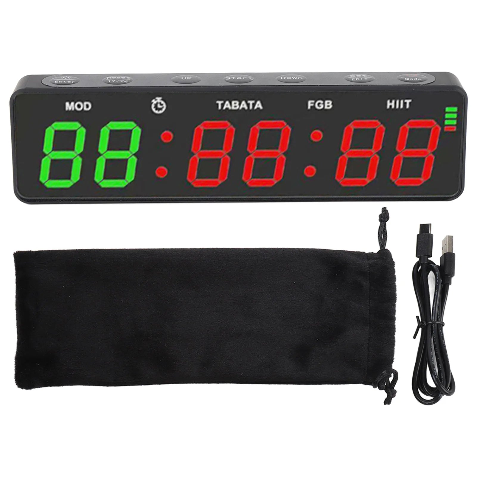 Portable Magnetic Gym Timer - Rechargeable HIIT Clock for Home Fitness