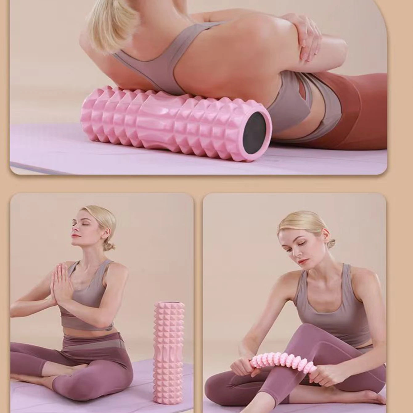 Crescent Solid Foam Yoga Roller for Pilates and Muscle Recovery
