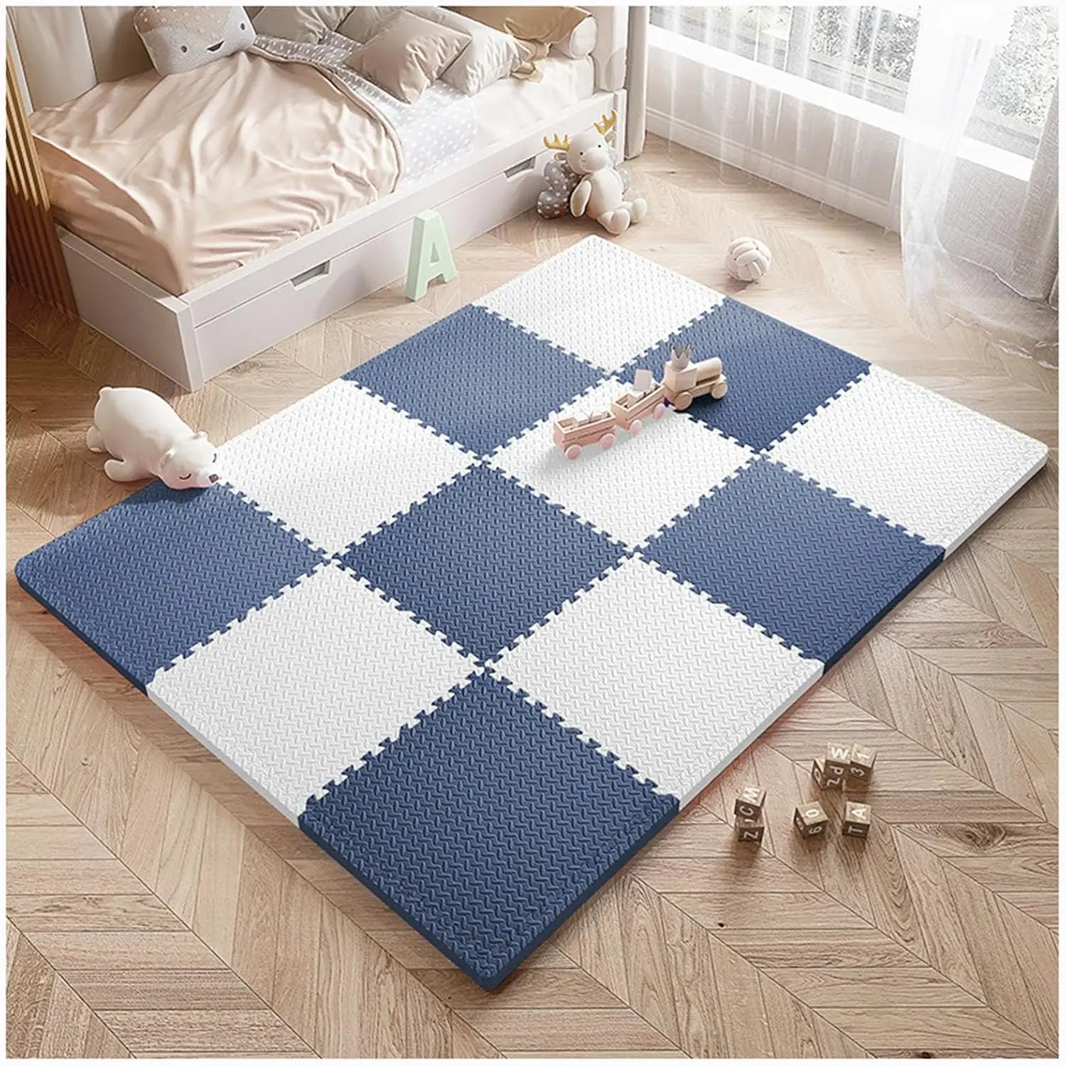 EVA Foam Puzzle Exercise Mats - Leaf Grain Non-Slip Gym Flooring