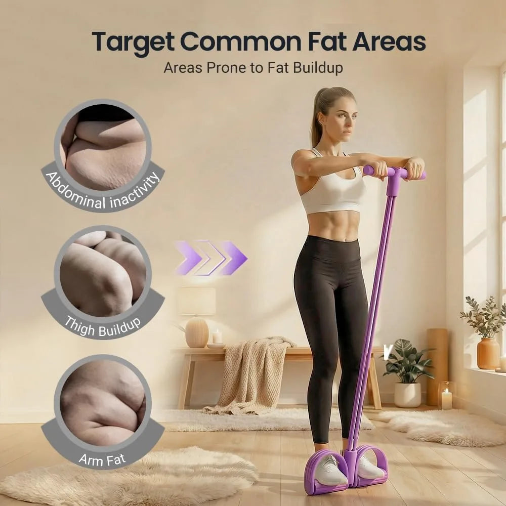 6-Tube Pedal Resistance Band - Elastic Yoga Puller for Home Gym