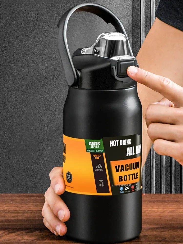 Insulated Stainless Steel Water Bottle with Straw - Sports Thermos Mug