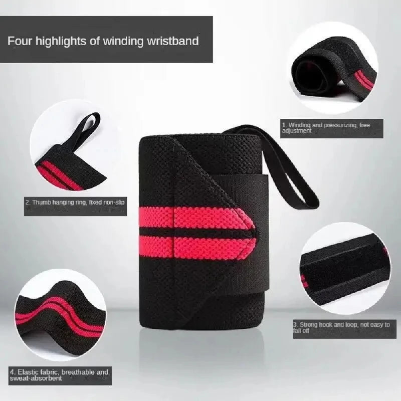 Elastic Wrist Wraps (2-Pack) for Weightlifting & Gym Fitness