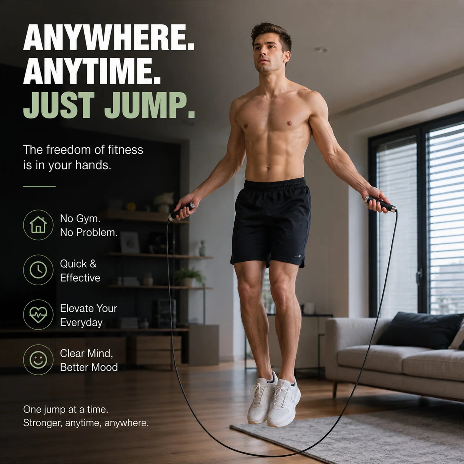 Adjustable Boxing Jump Rope - Dual Ball Bearing Speed Rope for Fitness