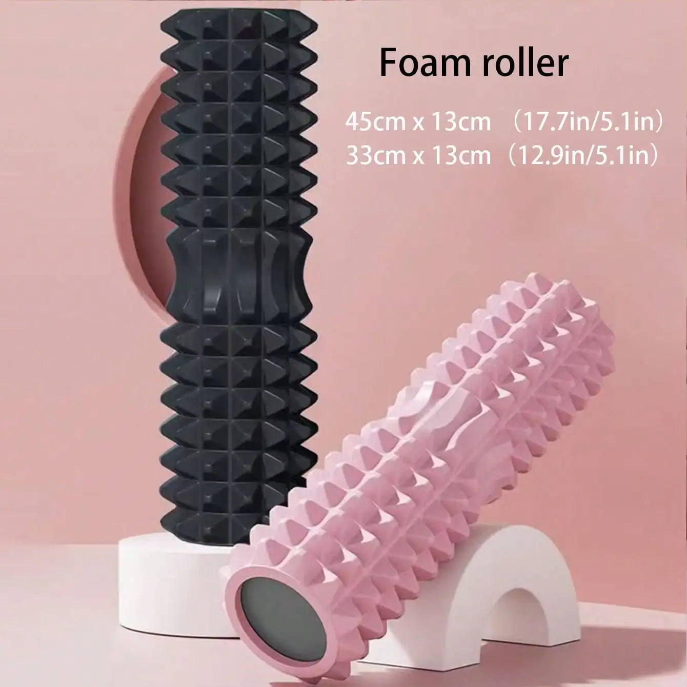 Crescent Solid Foam Yoga Roller for Pilates and Muscle Recovery