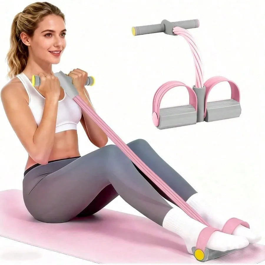 6-Tube Pedal Resistance Band | TPE Latex | Home Abdominal Workout