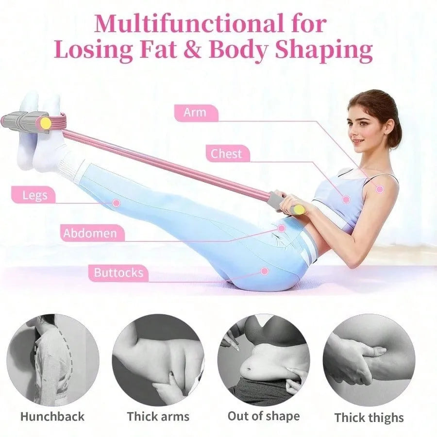 6-Tube Pedal Resistance Band | TPE Latex | Home Abdominal Workout