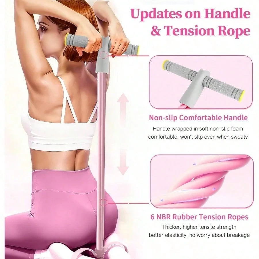 6-Tube Pedal Resistance Band | TPE Latex | Home Abdominal Workout