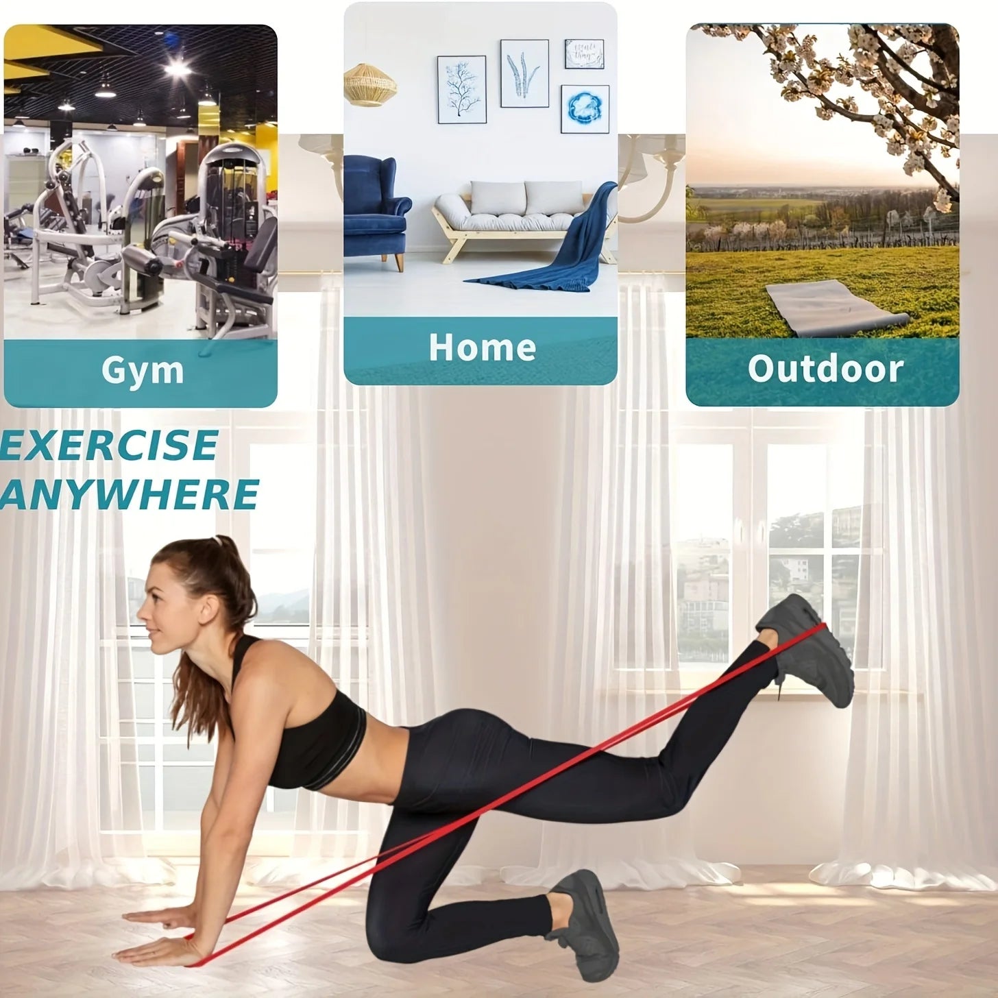 4-Piece Resistance Band Set - Latex Pull-Up Assist & Muscle Training